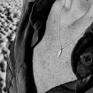 Surfboard necklace silver
