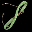 Handgeweven Santosha armband groen met zilverdraad