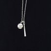 Baseball necklace silver