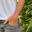  Roze armband met zilveren schakel
