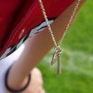 Baseball necklace silver