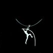 Athletics pole vault pendant on wax cord