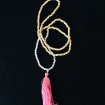 Yoga necklace mala stones pink