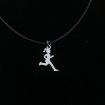 Running girl necklace (black)