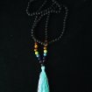 Chakra ketting met zwarte lava steen