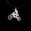 Motorcross necklace black wax-cord