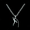 Athletics pole vault jumper on silver chain (M)