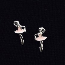 Zilveren ballet oorbellen armband