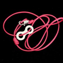  Roze armband met zilveren schakel armband