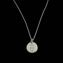 Never give up (zilver) armband