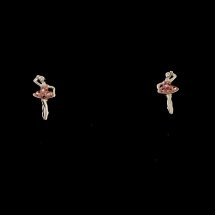 Ballet oorbellen in roze en zilver armband