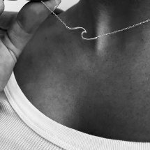 Zilveren wave ketting armband