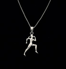  Very powerful running girl (zilver) armband