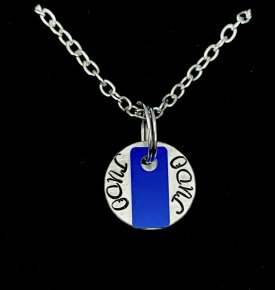 Judoketting met blauwe slip of band armband