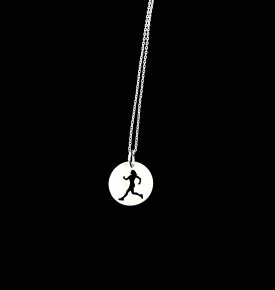 Running girl uitsnede in zilver armband