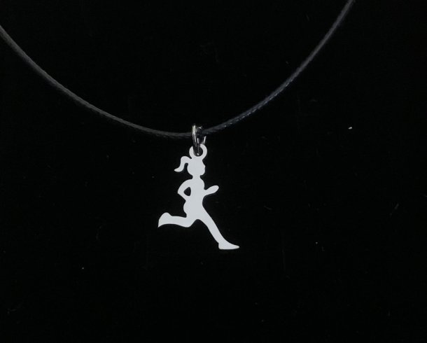 Bestel de Running girl aan zwart koord armband